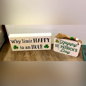 Cute Wooden St. Patrick’s Day Blocks- Set of 2- NWT